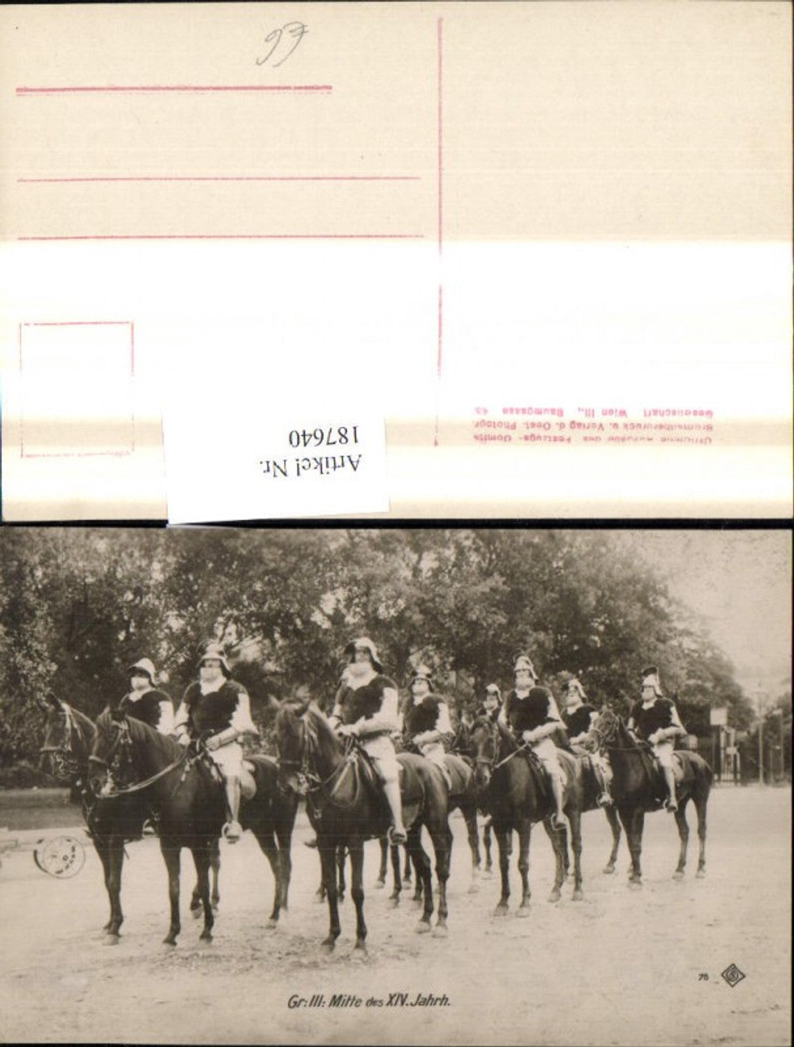 187640,Foto Ak Kaiser Huldigungs Festzug 1908 Adel Monarchie Mitte d. XIV Jahrhundert Ritter Reiter Rüstung Pferde