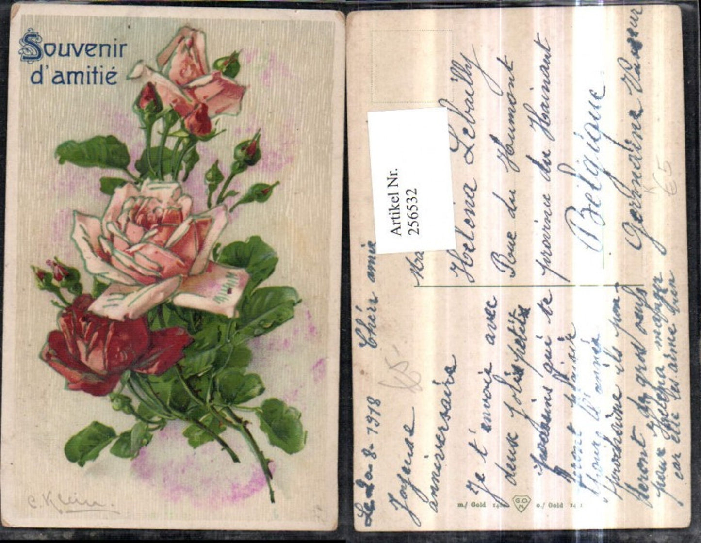 256532,Künstler AK Klein Catharina Rosen Knospen