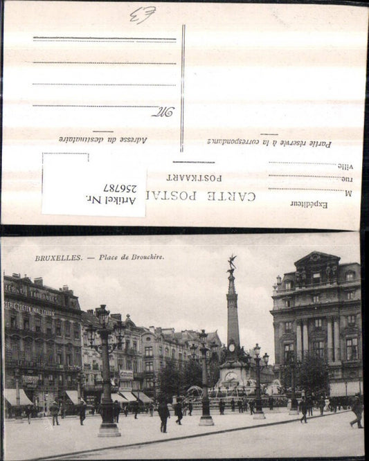 256787,Bruxelles Brüssel Place de Brouckere Platz Säule Brunnen Geschäfte