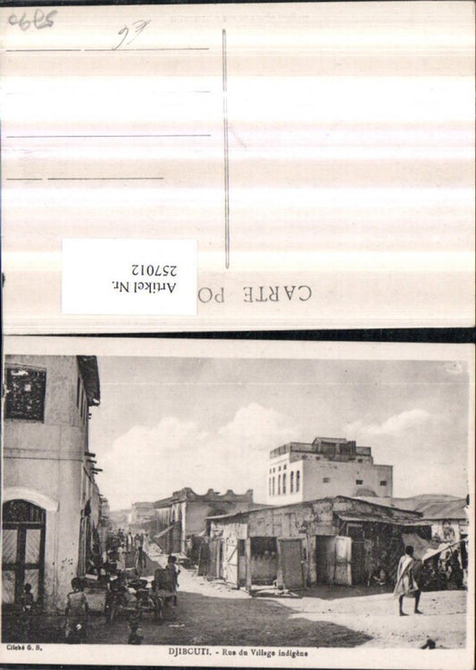 257012,Djibouti Dschibuti Rue du Village indigene Straße Häuser