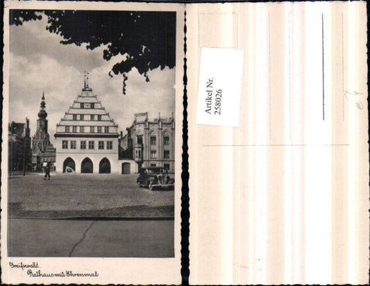 258026,Greifswald Rathaus m. Ehrenmal Nikolaikirche Kirche