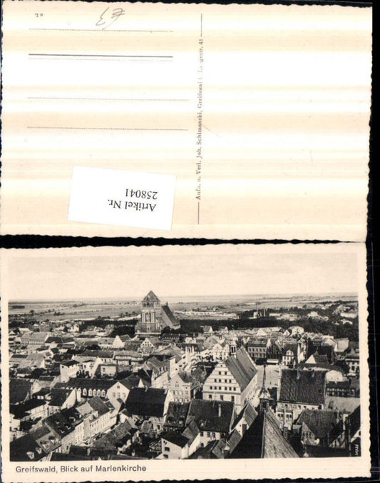 258041,Greifswald Totale m. Marienkirche Kirche Rathaus