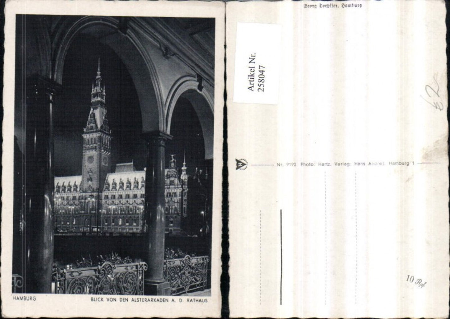 258047,Hamburg Blick v. d. Alsterarkaden auf d. Rathaus