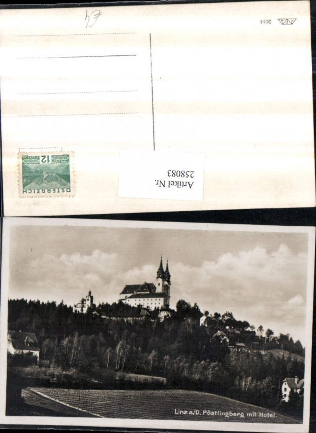 258083,Linz an d. Donau Pöstlingberg m. Hotel u. Kirche