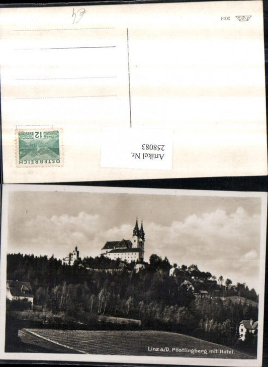 258083,Linz an d. Donau Pöstlingberg m. Hotel u. Kirche