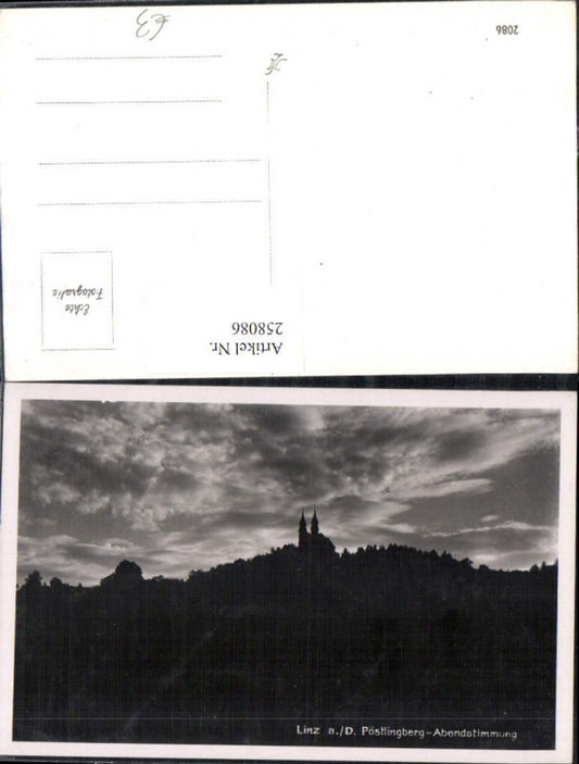 258086,Linz an d. Donau Pöstlingberg Kirche Abendstimmung
