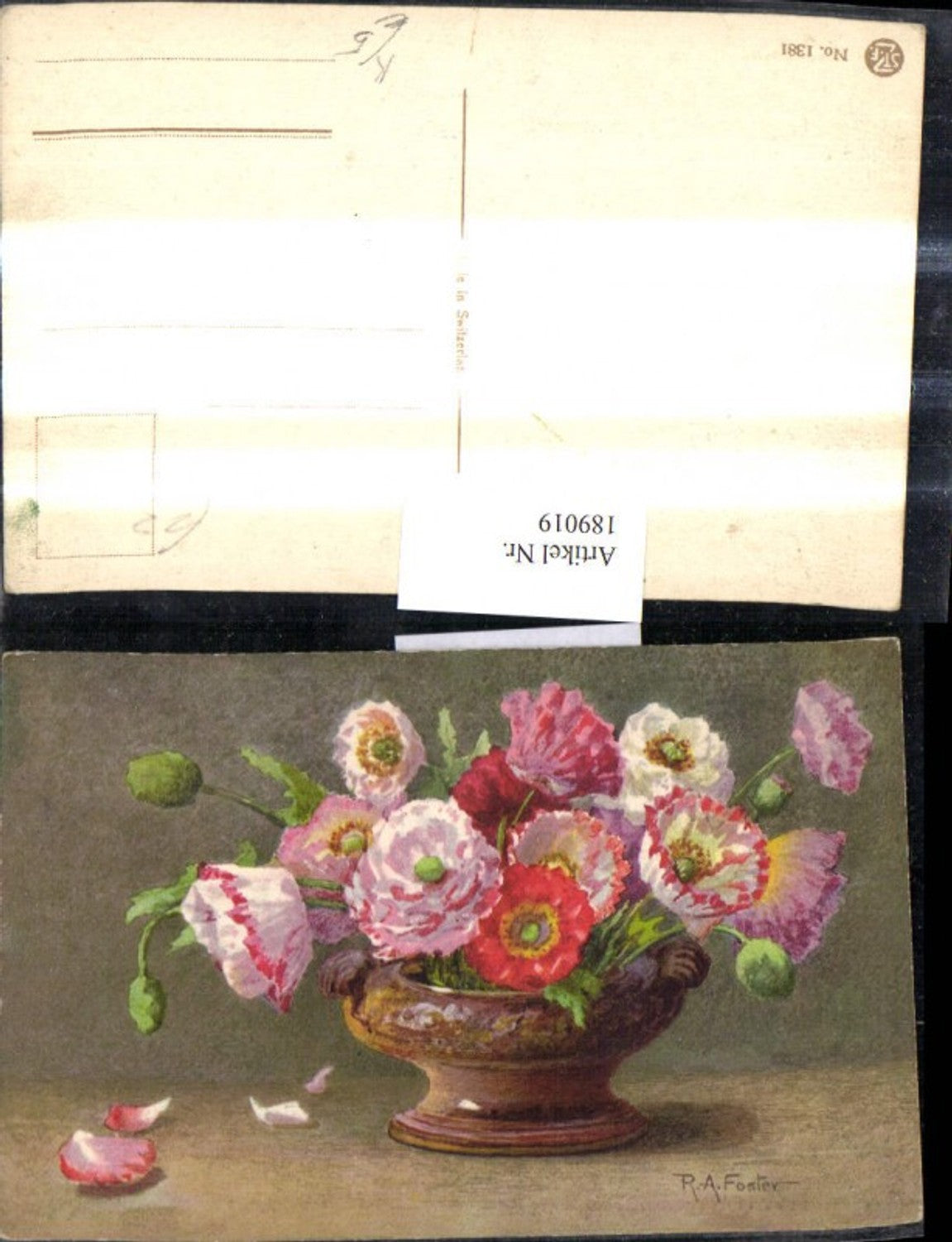 189019,Künstler Ak R. A. Foster Blumenschale Blumen Vase