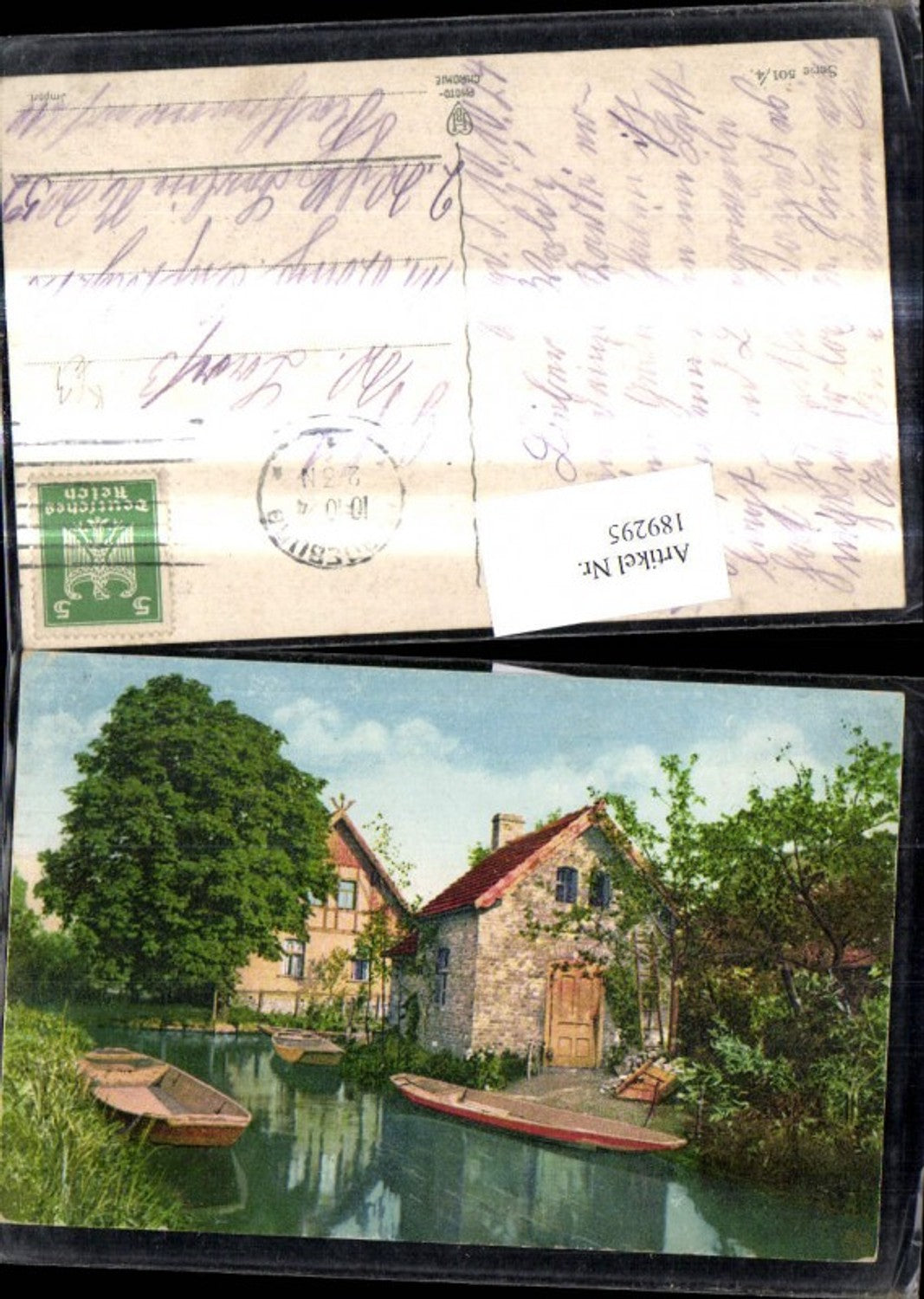 189295,Künstler Ak Häuser a. Ufer Fluss Botte Zillen