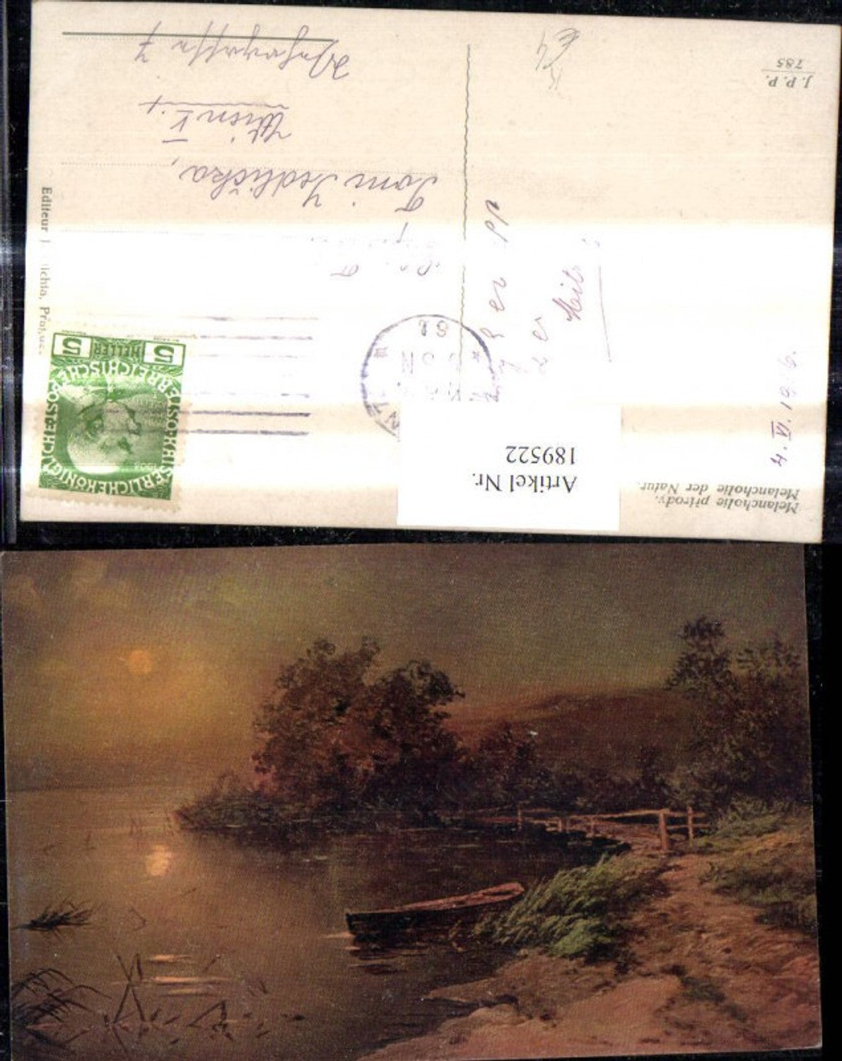 189522,Künstler Ak Melancholie der Natur Boot Ufer Landschaft Sonnenaufgang