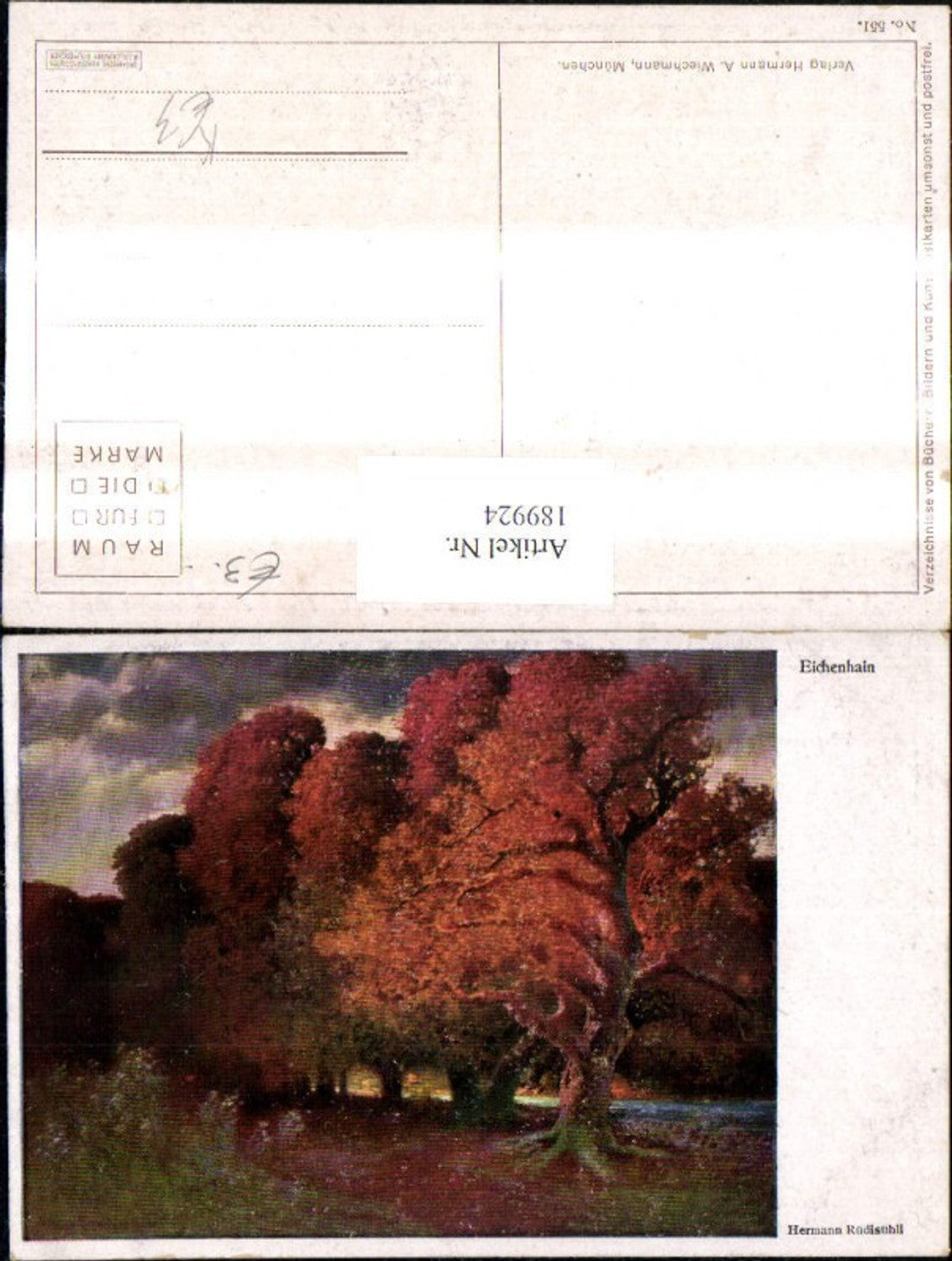 189924,Künstler Ak Hermann Rüdisühli Eichenhain Bäume Herbststimmung Landschaft