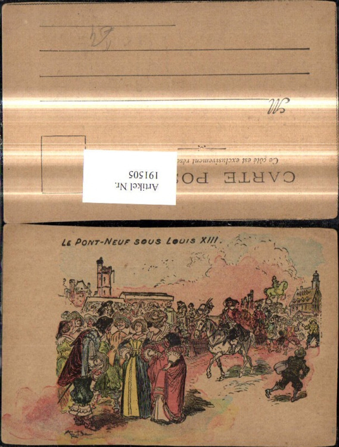 191505,Künstler Ak Frauen Pferd Le Pont Neuf sous Louis XIII