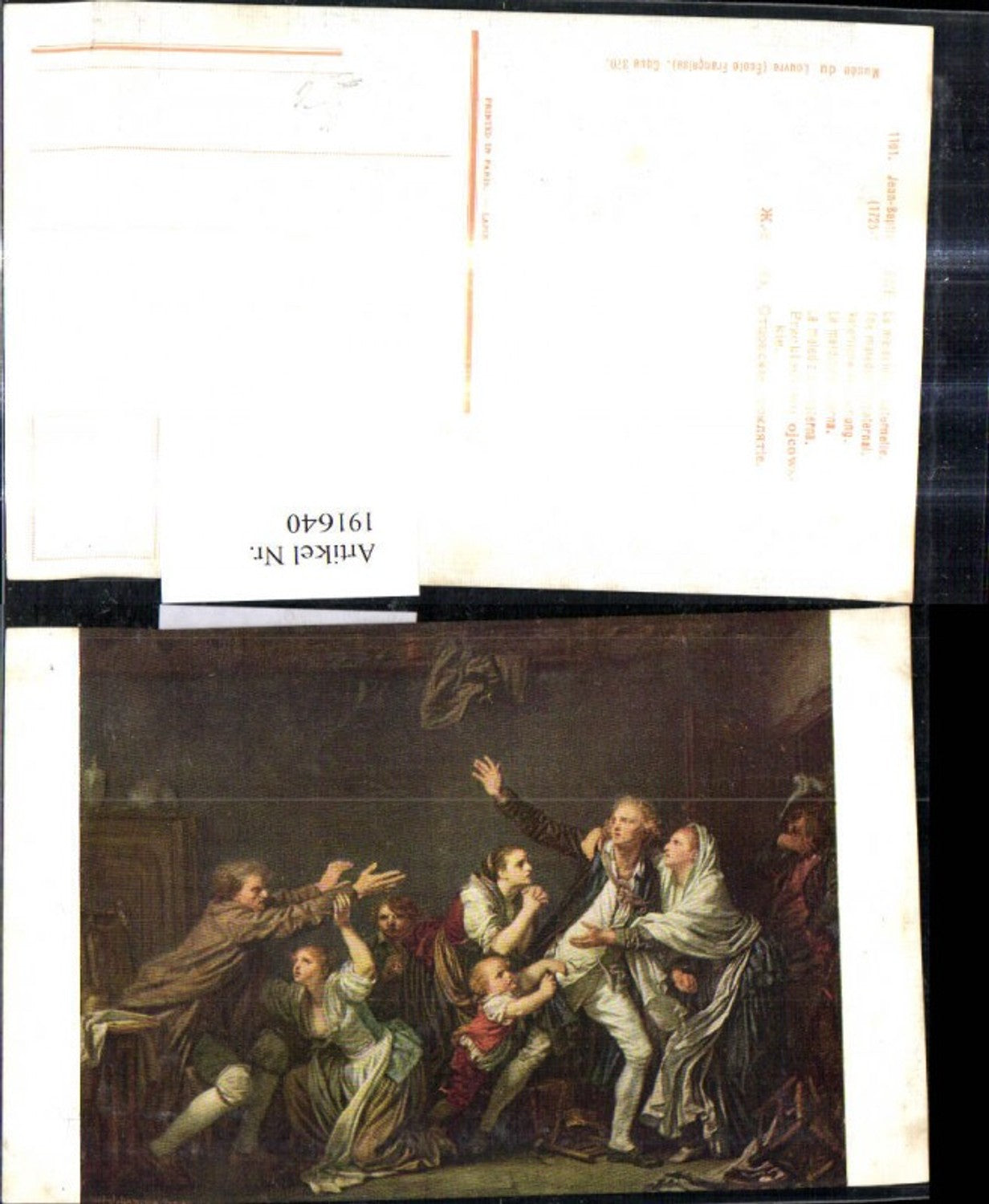 191640,Künstler Ak Jean Baptiste Greuze Vaterliche Verfluchung Familie Streit Fluch