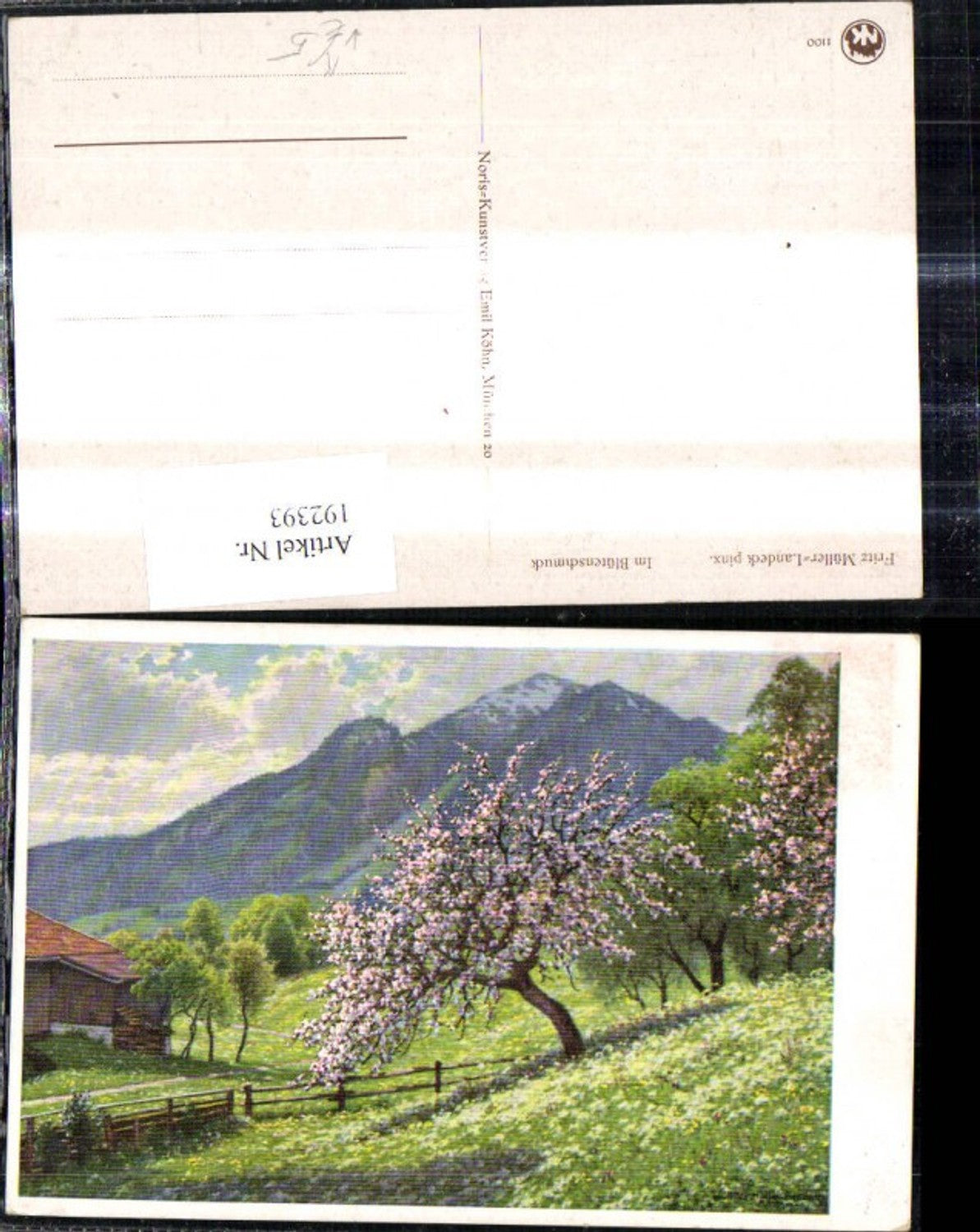 192393,Künstler Ak Fritz Müller Landeck Im Blütenschmuck Baumblüte Bauernhof Landschaft pub Emil Köhn 1100