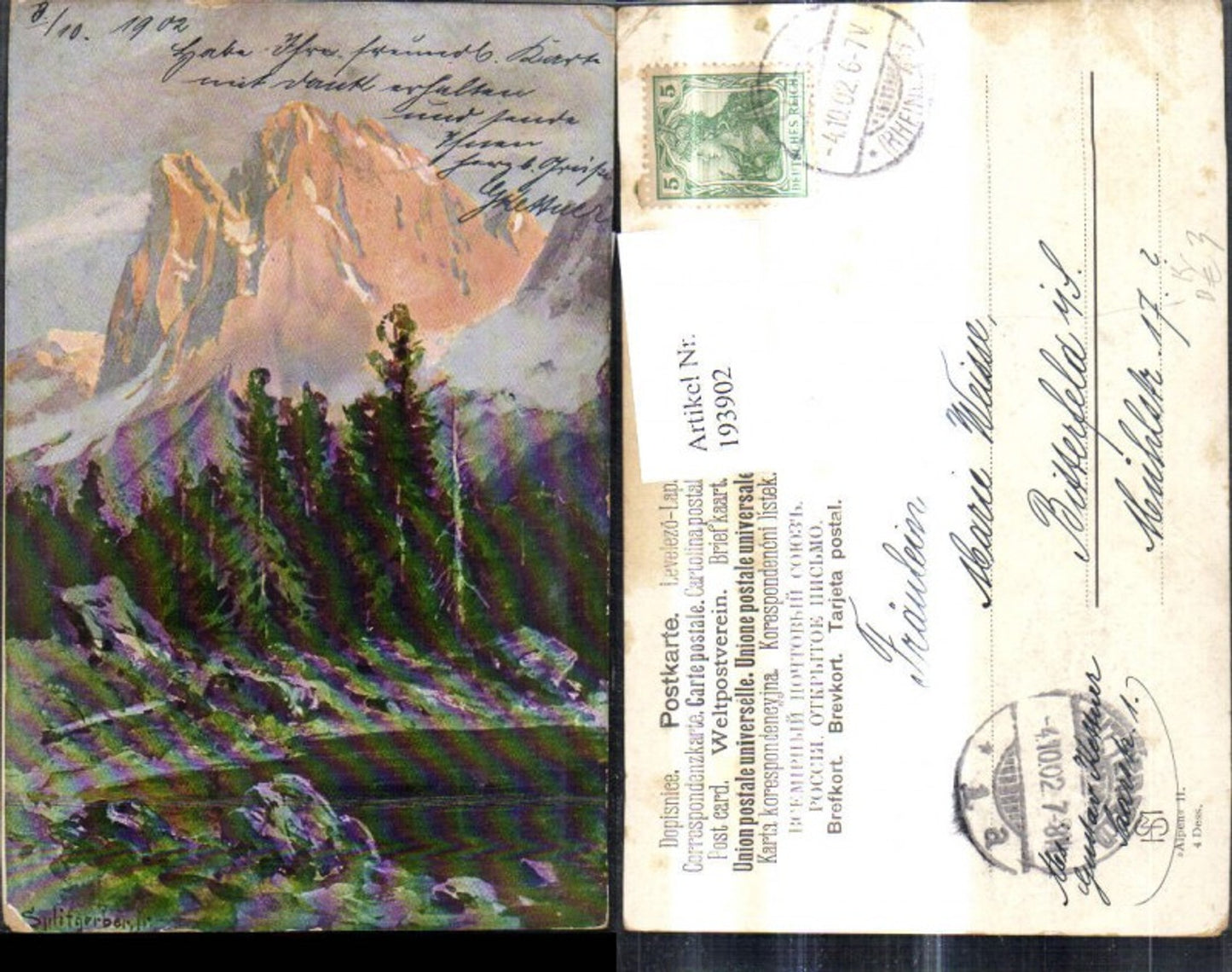 193902,Künstler Ak Splitgerber Bergsee Bergkulisse Landschaft See