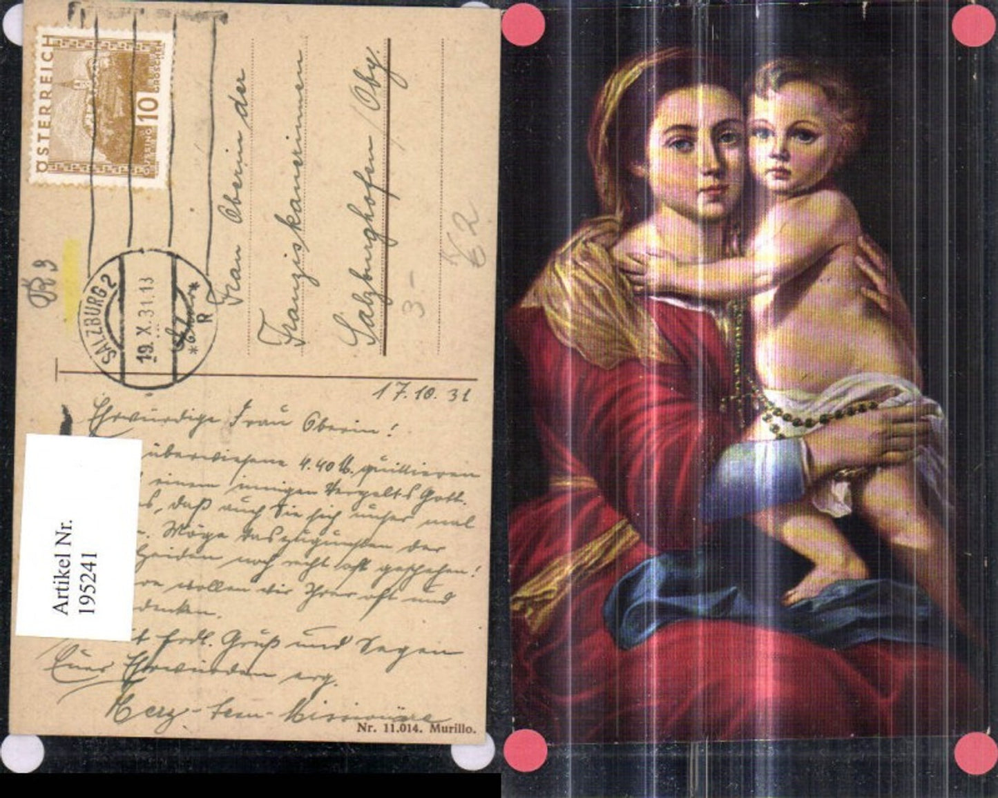 195241,Künstler Ak Frau m. Kind Rosenkranz