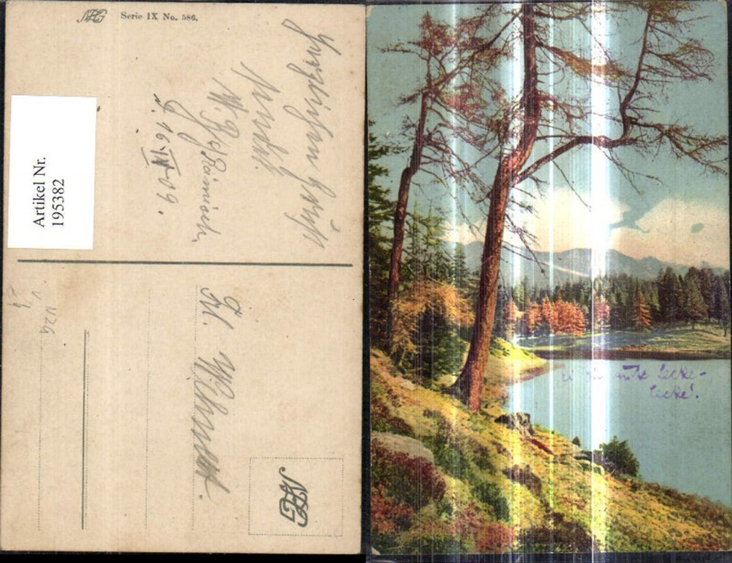 195382,Künstler Ak See Bäume Ufer Landschaft pub NZG IX/586