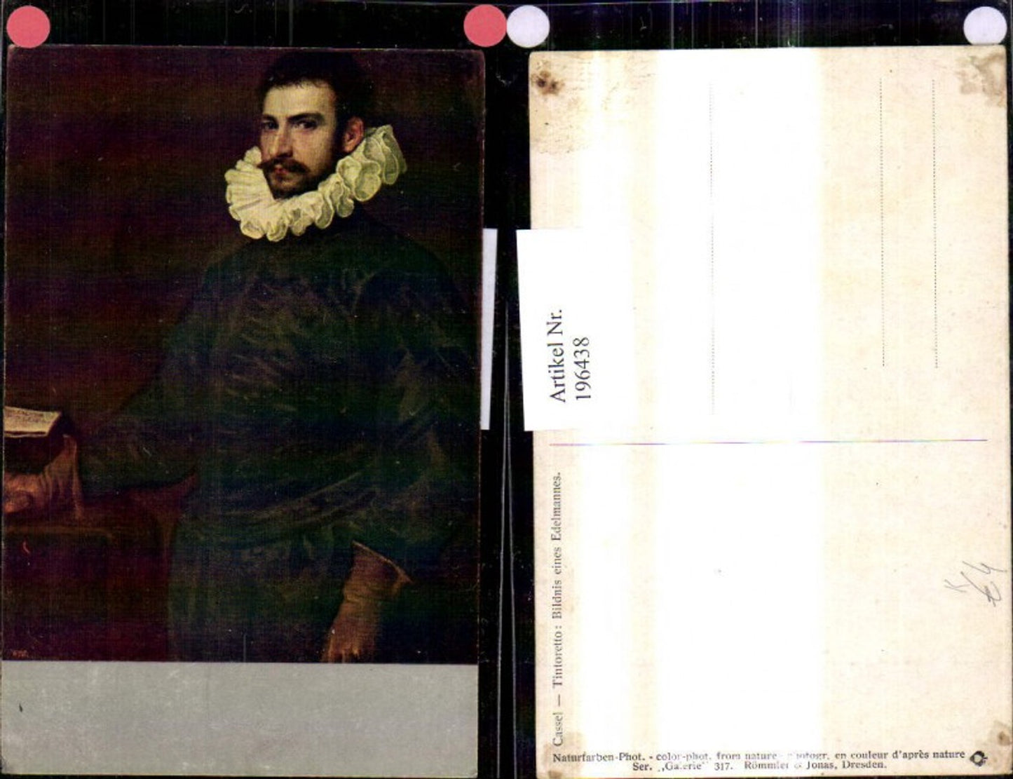 196438,Künstler Ak Cassel Tintoretto Bildnis eines Edelmannes Mann Portrait