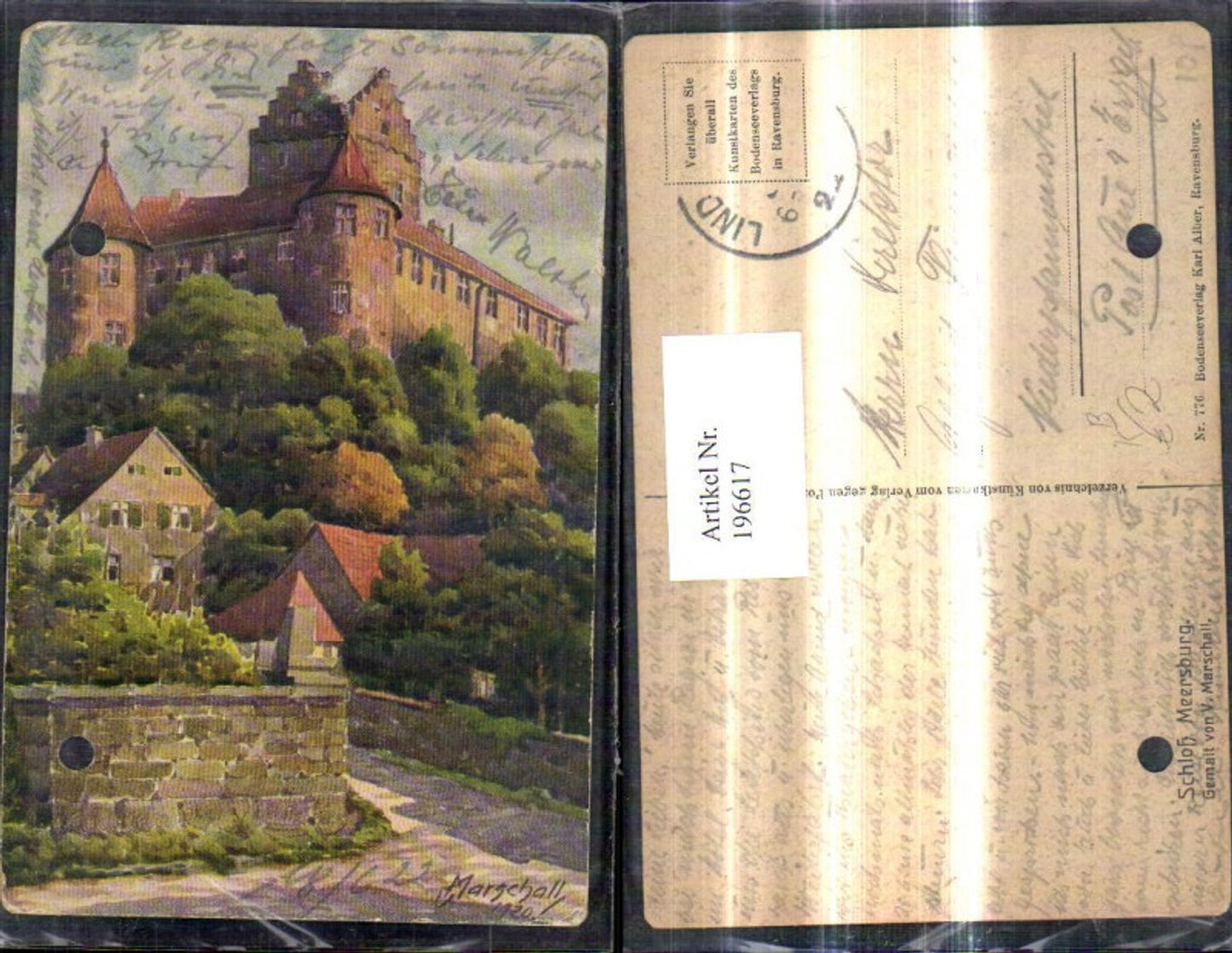196617,Künstler Ak V. Marschall Schloß Meersburg