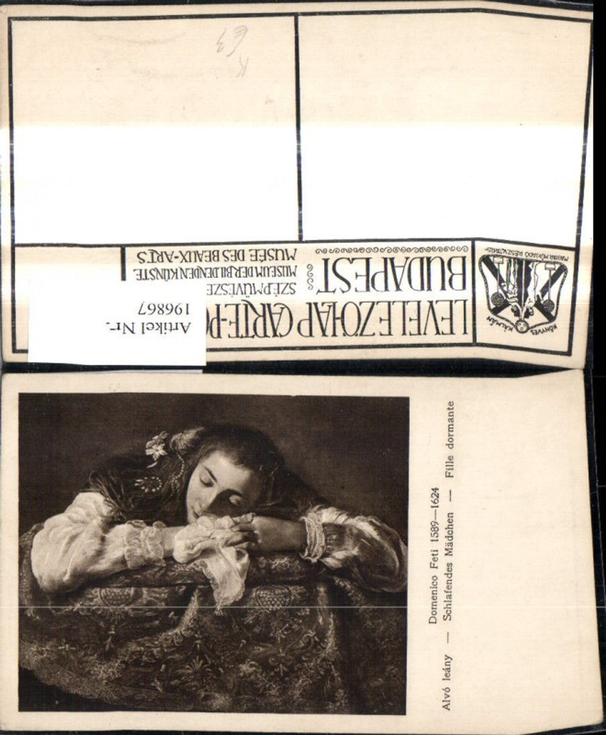 196867,Künstler Ak Domenico Feti Schlafendes Mädchen