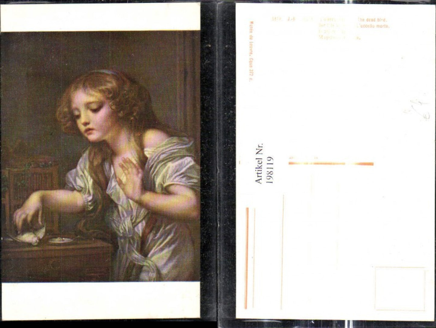 198119, Artist Ak JB Greuze The dead bird girl