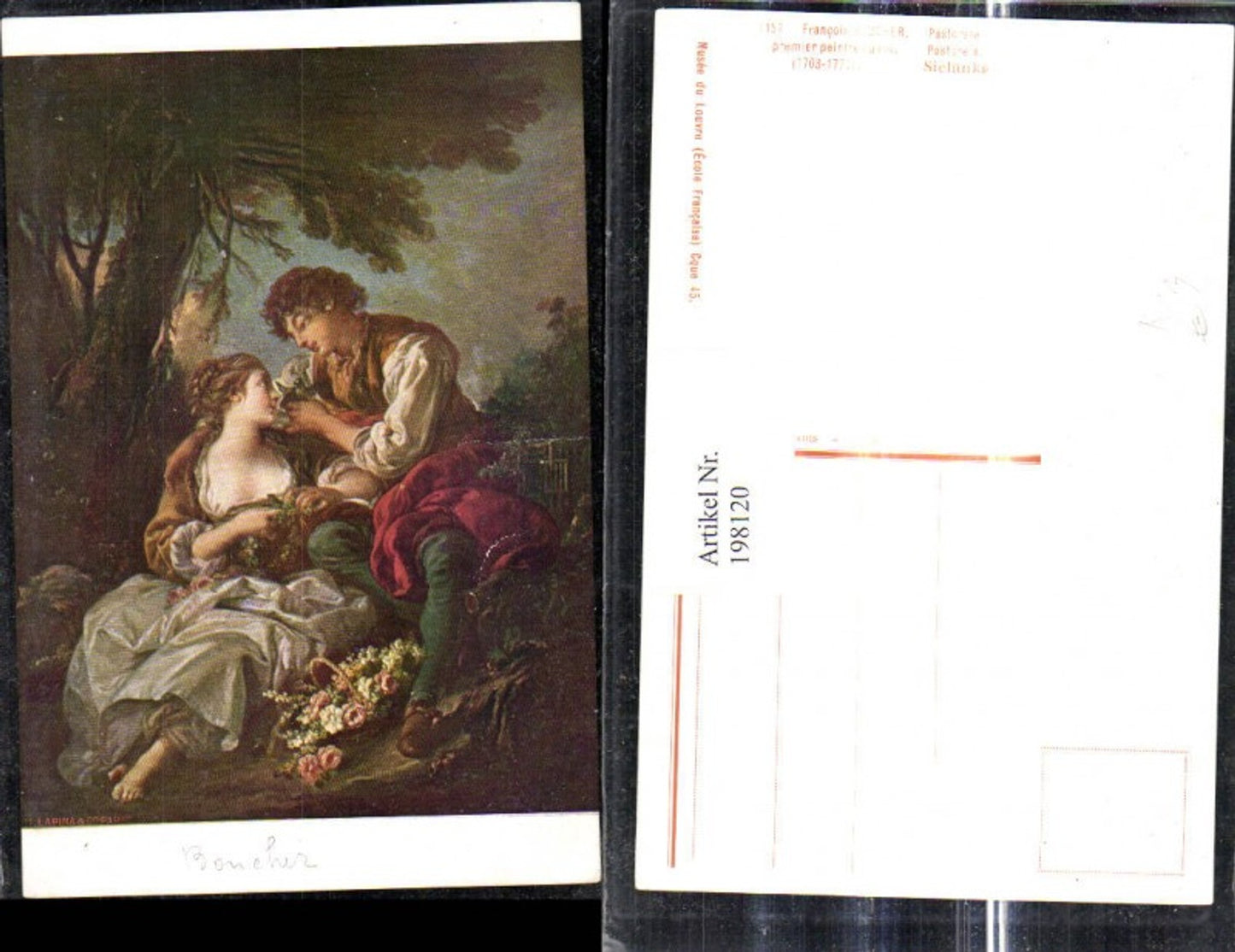 198120,Künstler Ak Francois Boucher Pastorale Paar Liebe
