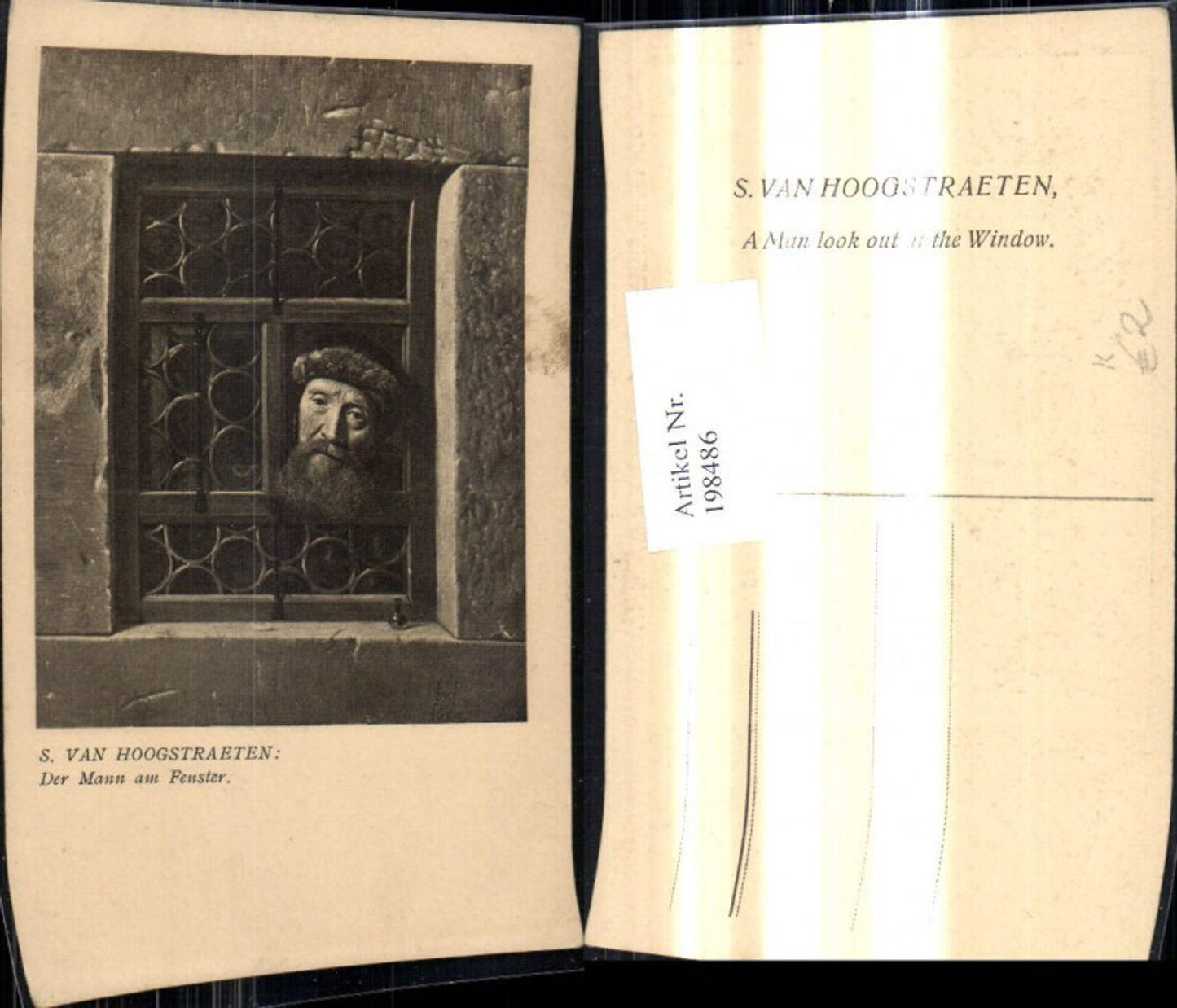 198486,Künstler Ak S. van Hoogstraeten Der Mann am Fenster