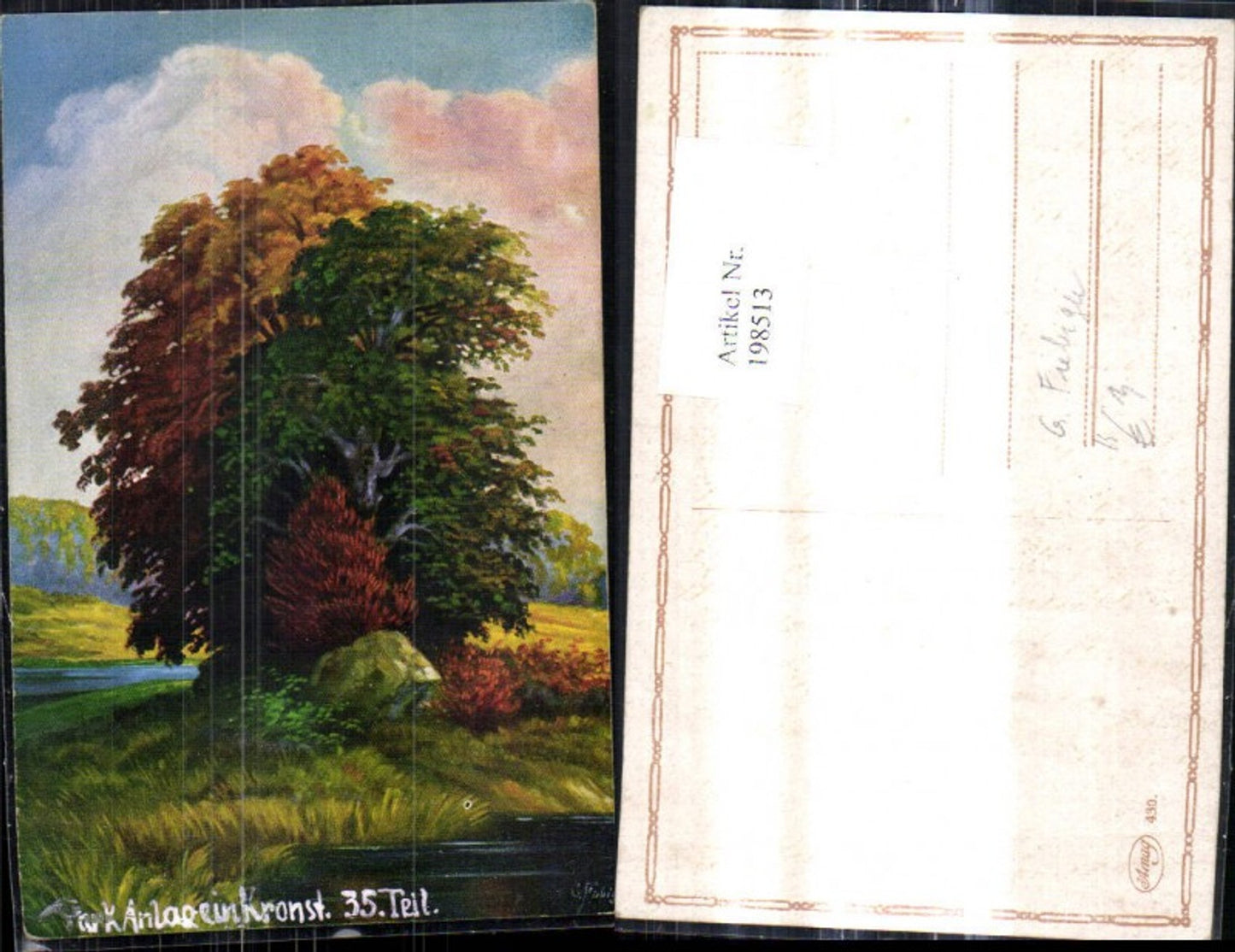198513,Künstler Ak G. Fiebiger Baum Bäume Herbststimmung Landschaft