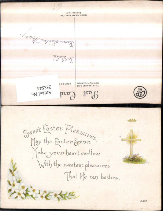 258544, Easter Cross Crown Meadow Flowers Text Saying