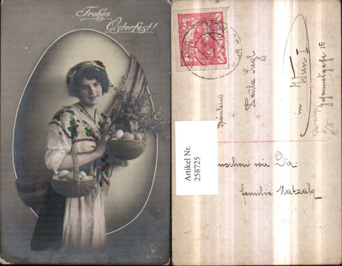 258725,Ostern Frau Kleid Körbe Eier pub RPH 3015/4