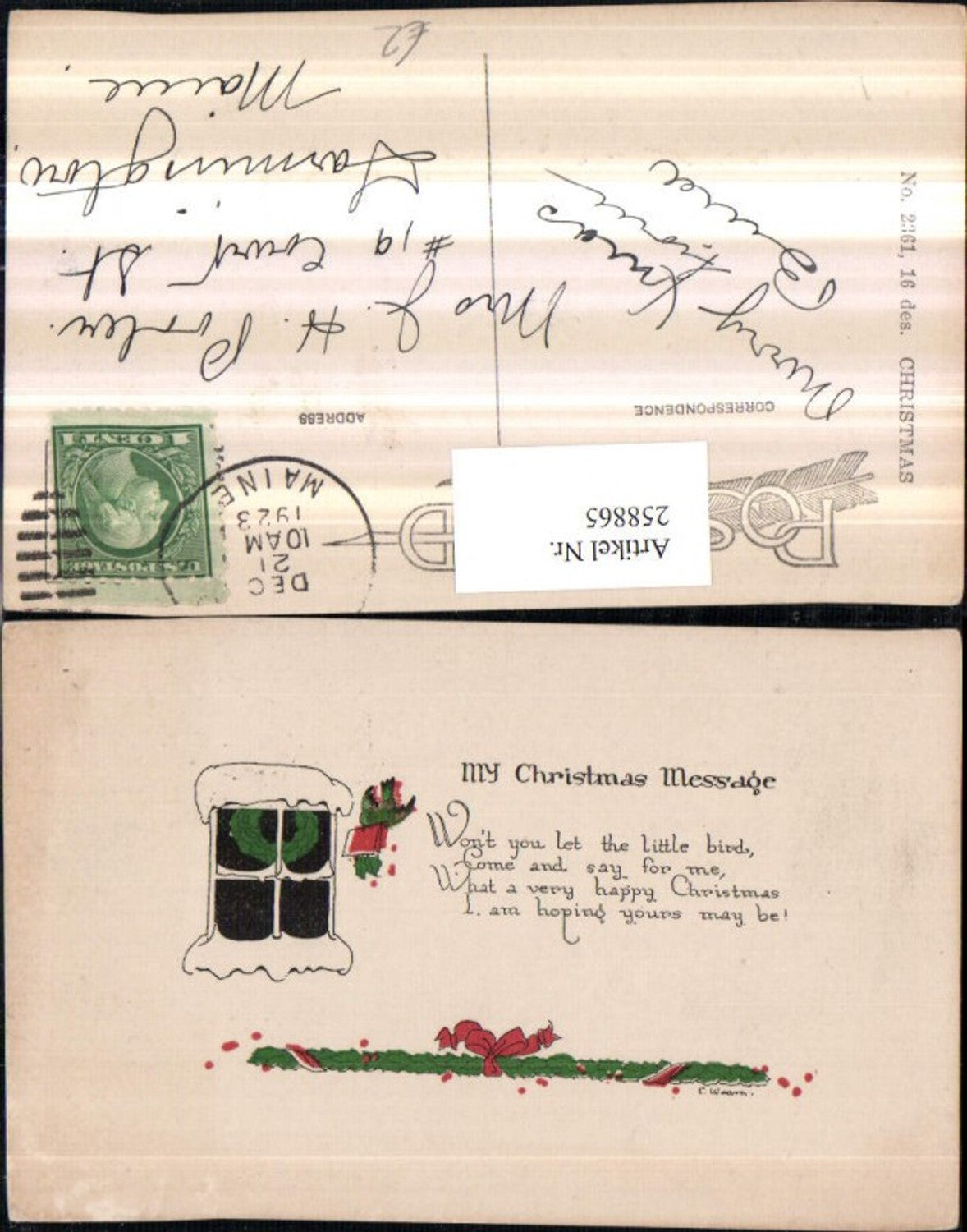 258865, Christmas window wreath holly ribbon text saying