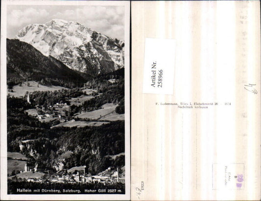 258966,Hallein Totale m. Dürrnberg m. Hoher Göll Bergkulisse