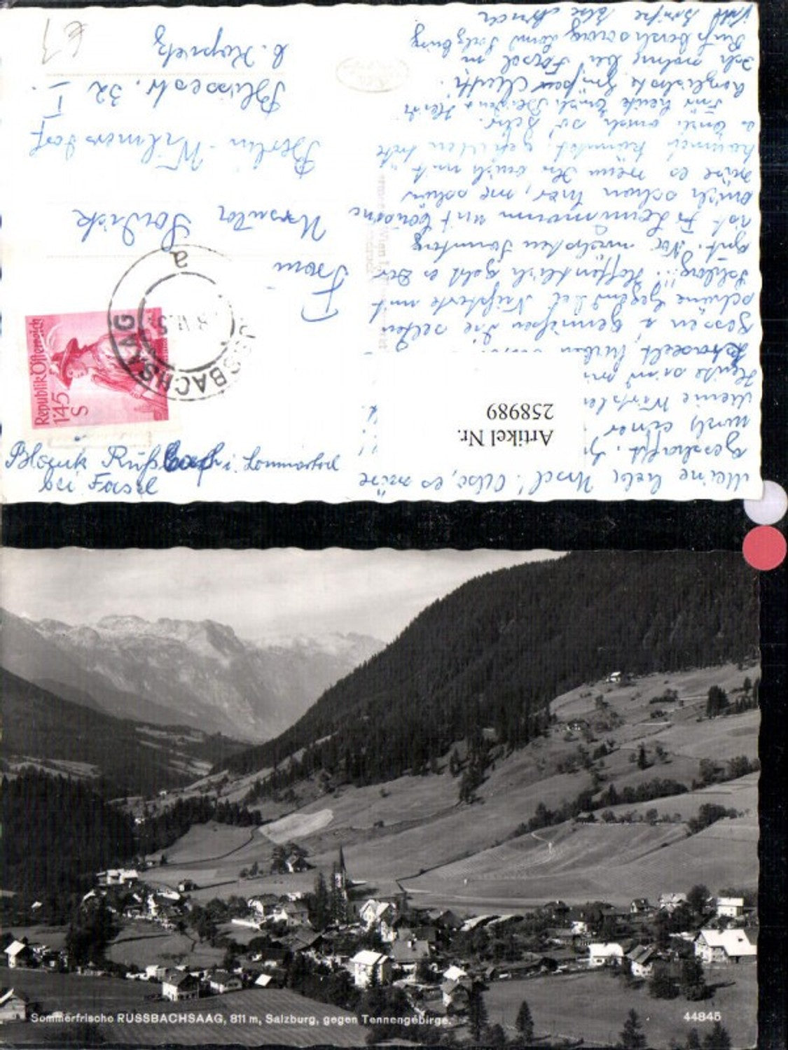 258989,Russbachsaag Rußbachsaag Totale geg. Tennengebirge Bergkulisse
