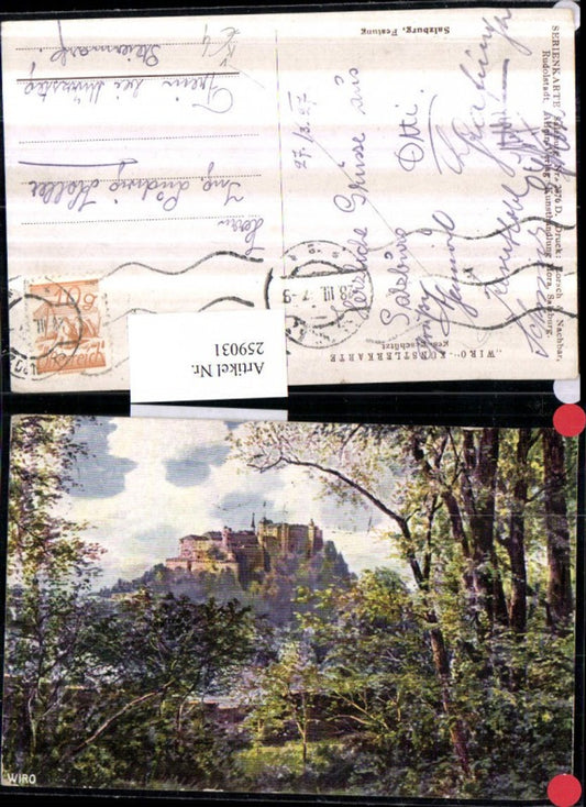 259031,Künstler AK Salzburg Festung pub Wiedemann Verlag Wiro
