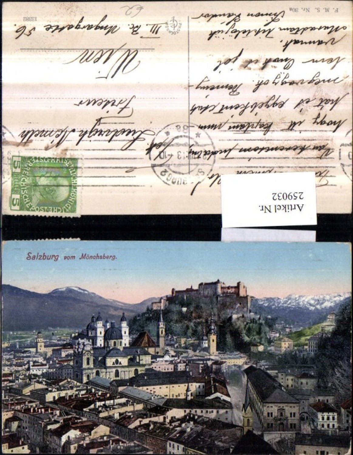 259032,Salzburg Teilansicht Kirchen Festung vom Mönchsberg