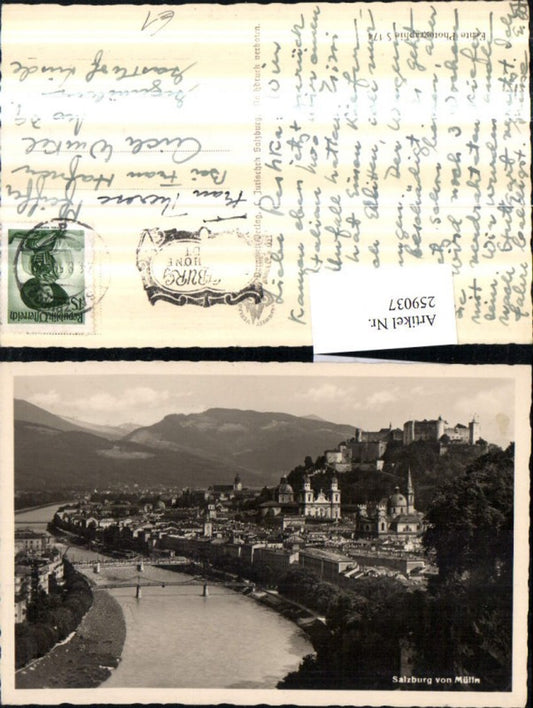 259037,Salzburg Totale Brücken Festung Kirchen von Mülln
