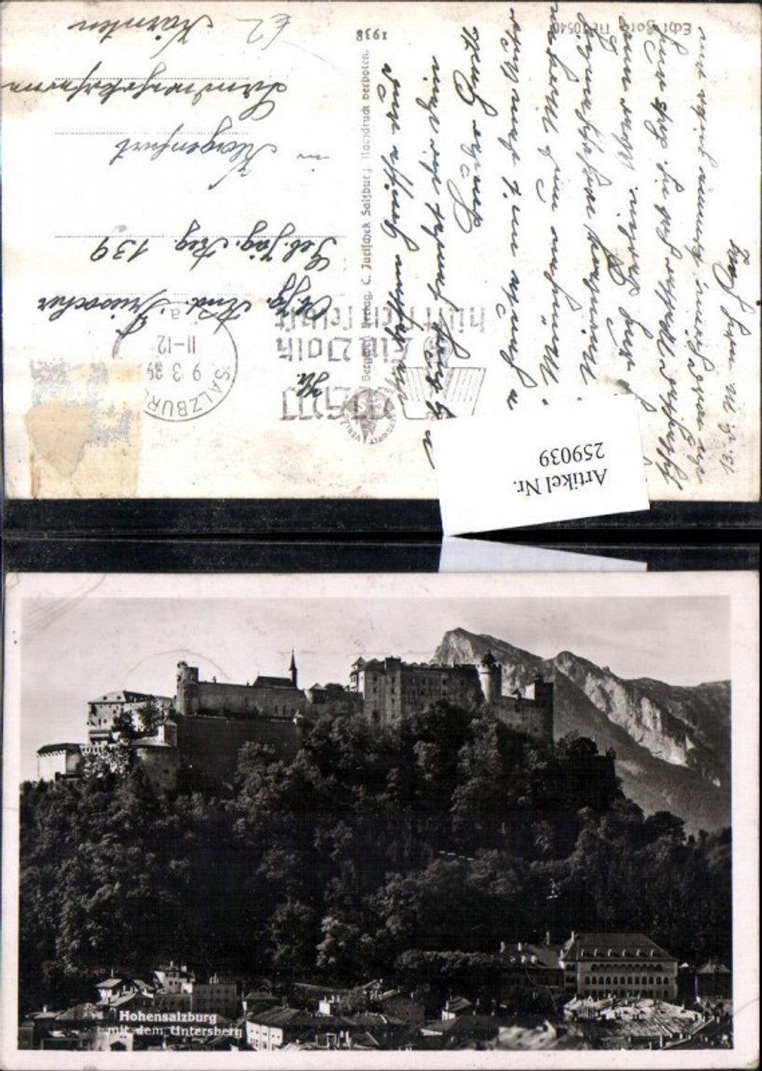 259039,Salzburg Festung Hohensalzburg m. d. Untersberg