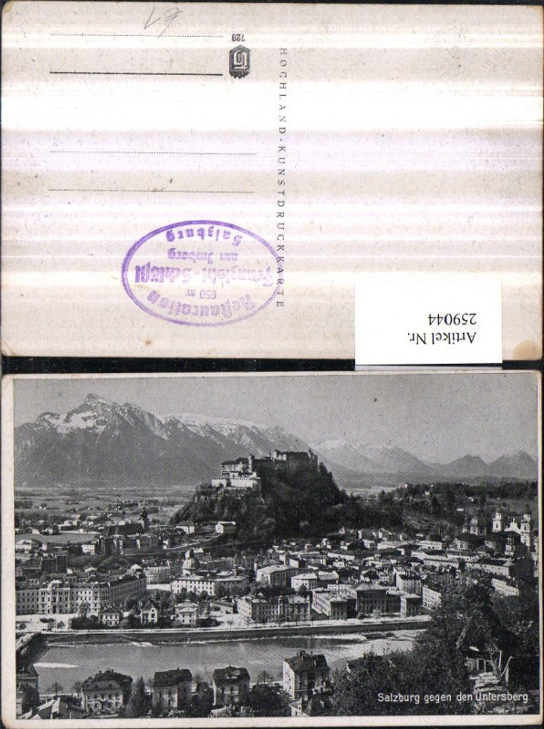 259044,Salzburg Totale m. Festung geg. Untersberg
