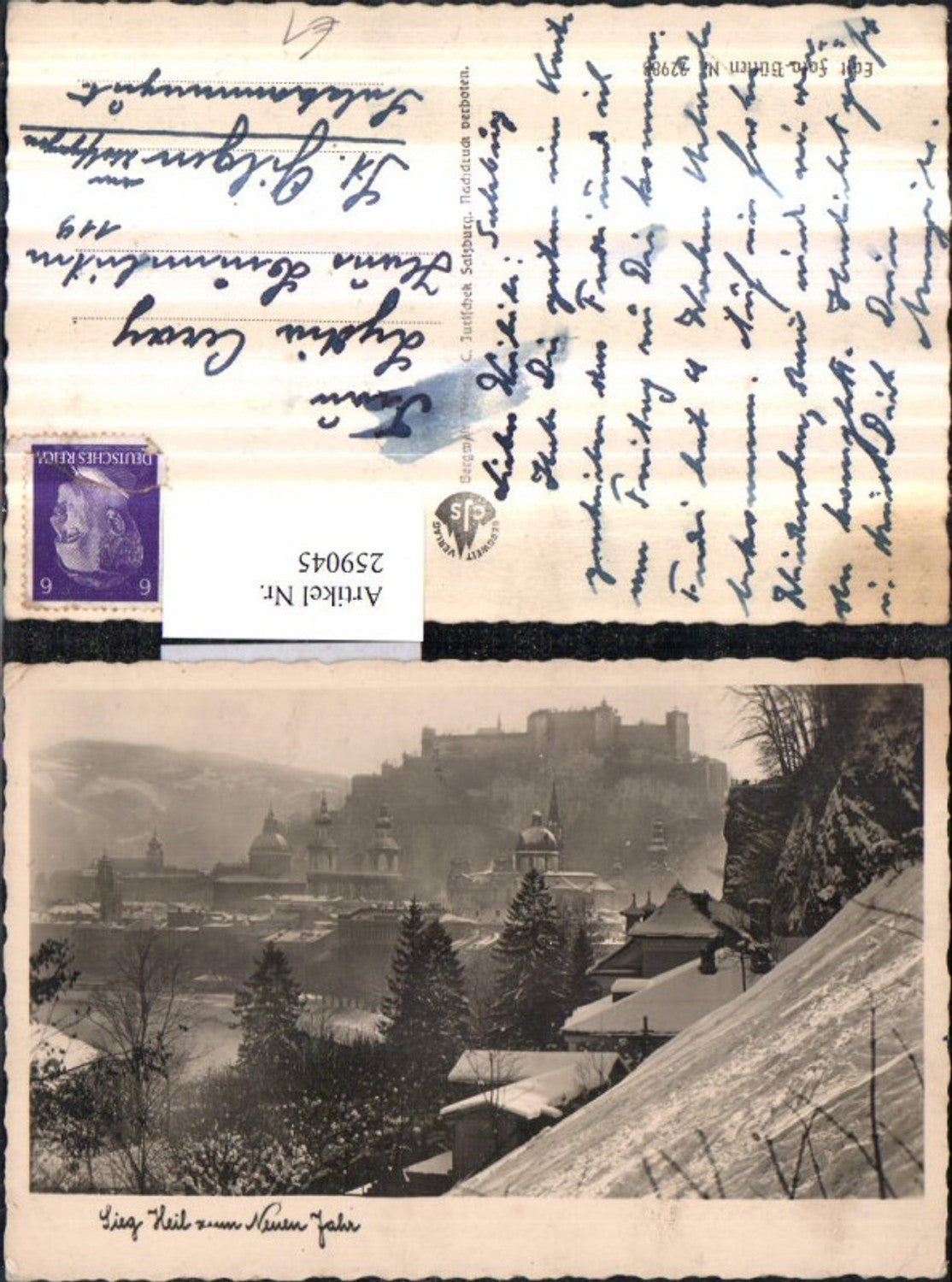 259045,Salzburg Teilansicht m. Festung Winterbild