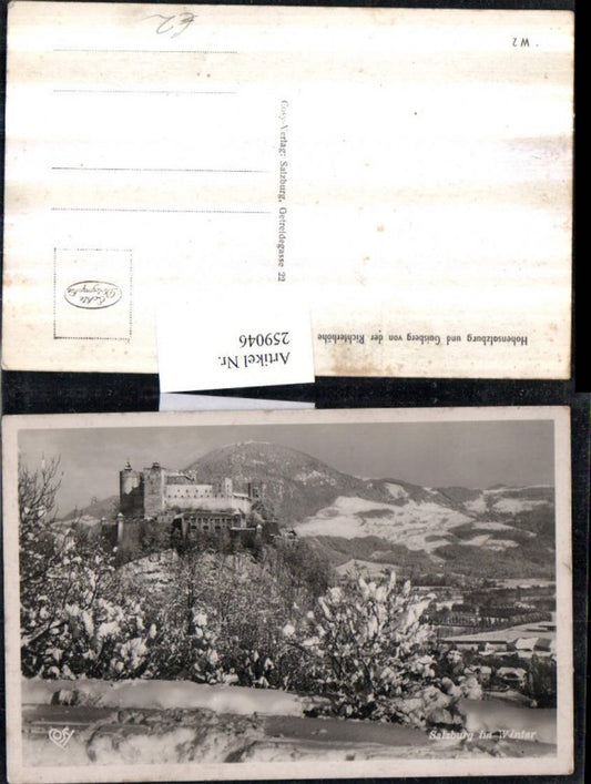 259046,Salzburg Festung Hohensalzburg u. Gaisberg von d. Richterhöhe Winterbild