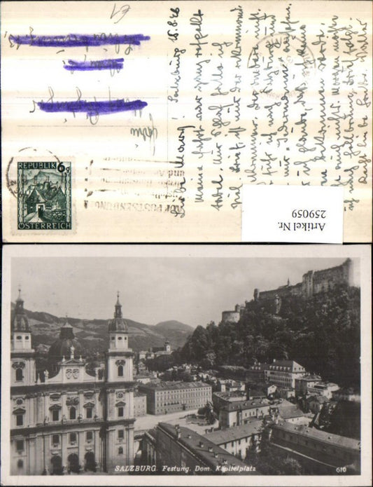 259059,Salzburg Teilansicht Dom Kirche Festung Kapitelplatz
