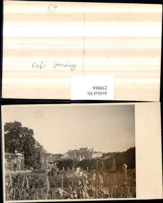259066,Foto AK Salzburg Mirabellgarten m. Blick auf Festung 1943