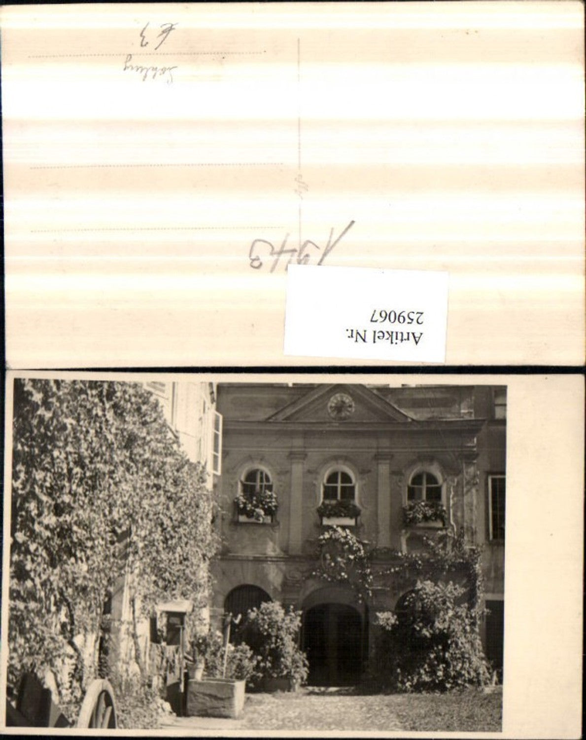 259067, Photo AK Salzburg Motif fountain building clock 1943