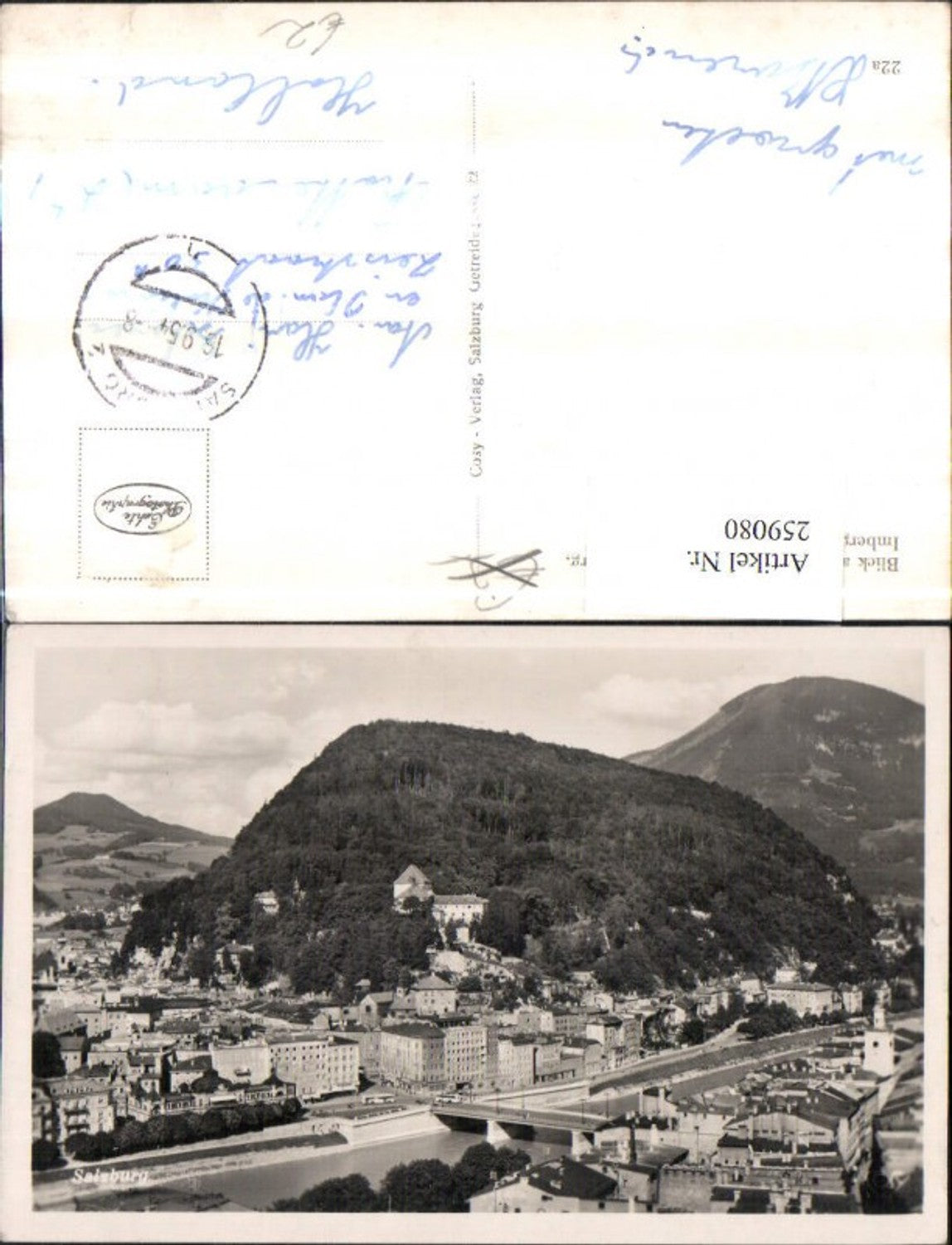 259080,Salzburg Teilansicht Brücke m. Heuberg Imberg u. Gaisberg
