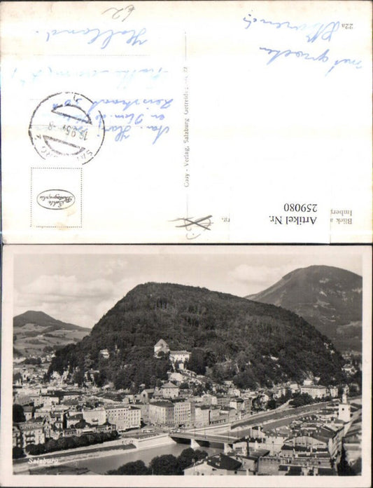 259080,Salzburg Teilansicht Brücke m. Heuberg Imberg u. Gaisberg