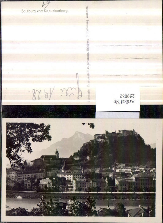 259082,Salzburg Teilansicht m. Festung v. Kapuzinerberg