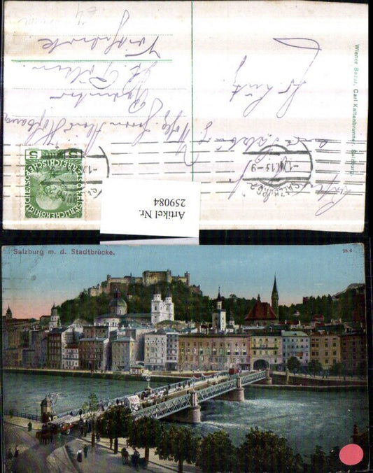 259084,Salzburg Teilansicht Staatsbrücke Brücke Kirchen Festung