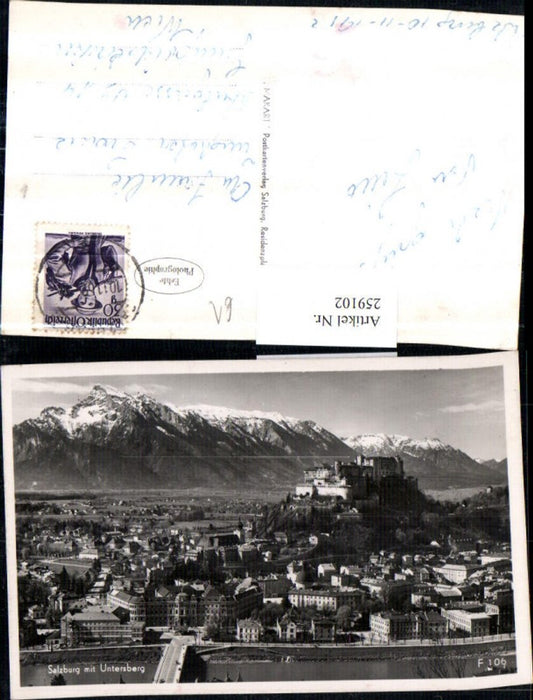 259102,Salzburg Totale Brücke Festung m. Untersberg Bergkulisse