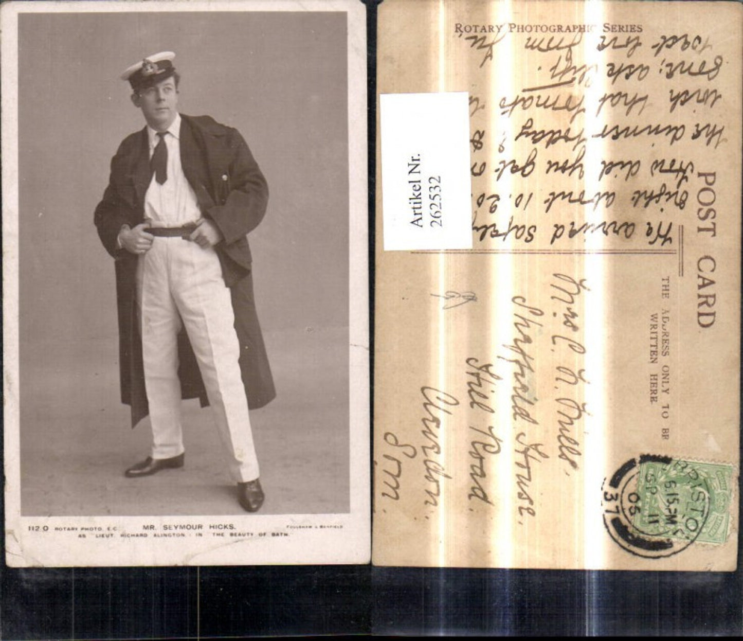 262532,Mr. Seymour Hicks as Lieut. Richard Alington in the Beauty of Bath Schauspieler Sänger