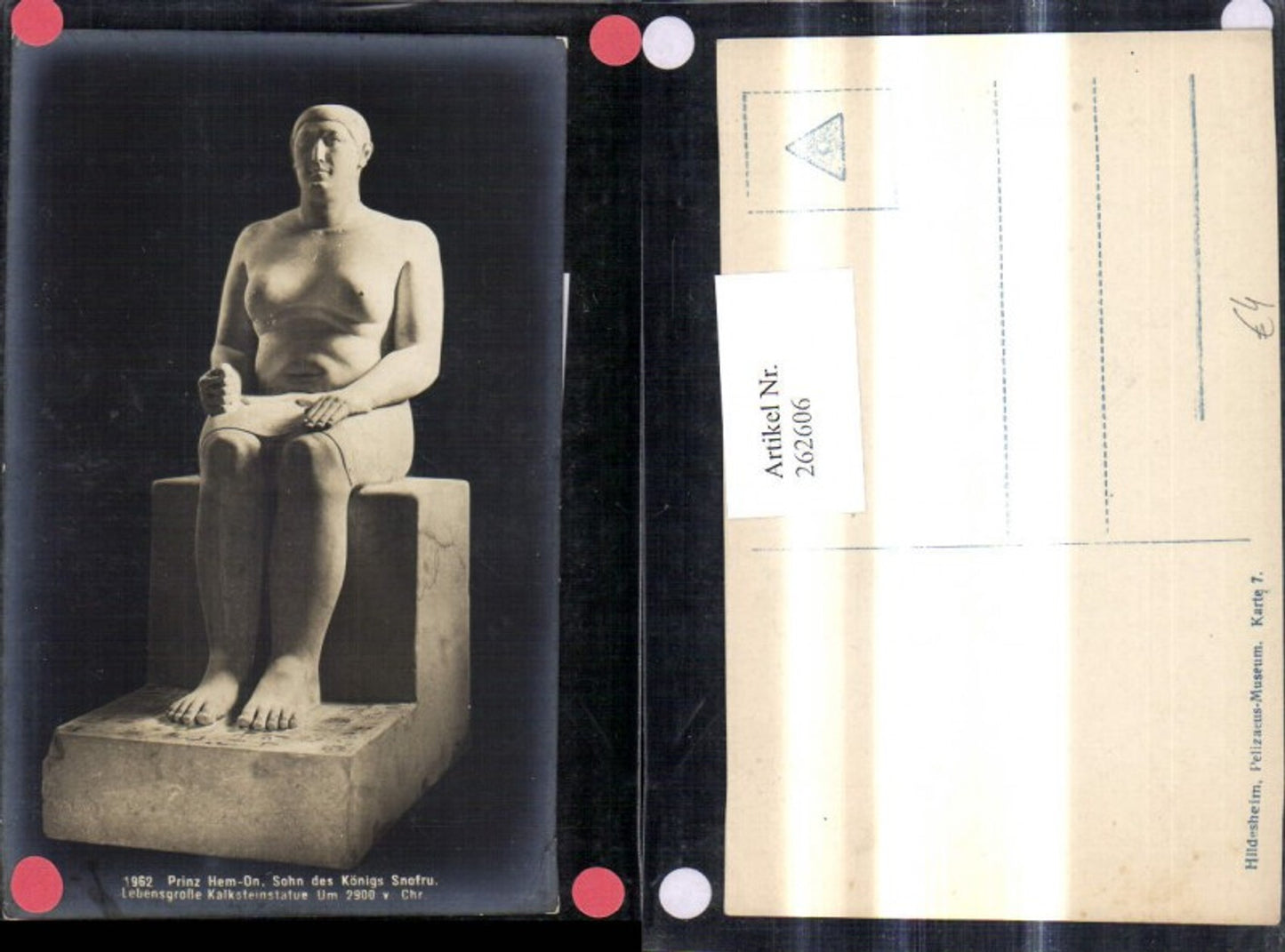 262606,Prinz Hem-On Sohn d. Königs Snofu Kalkstatue Geschichte Politik Ausland