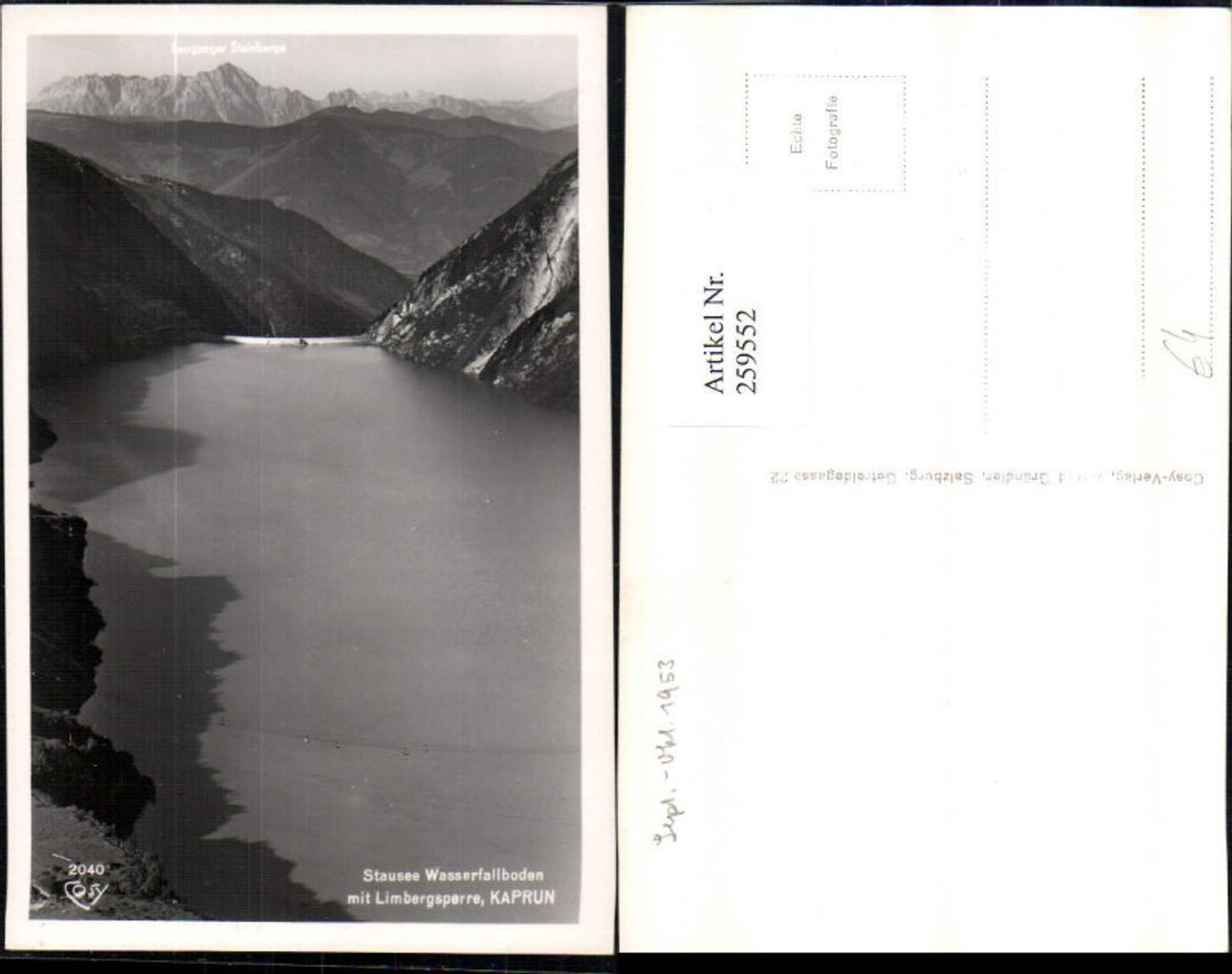 259552,Stausee Wasserfallbodenm. Limbergsperre b. Kaprun Bergkulisse pub Cosy 2040